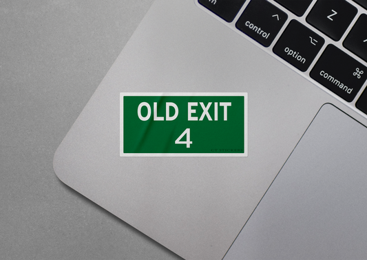 Old Exit 4 Highway Sign Vinyl Decal