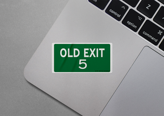 Old Exit 5 Highway Sign Vinyl Decal