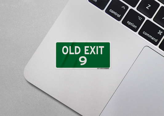 Old Exit 9 Highway Sign Vinyl Decal