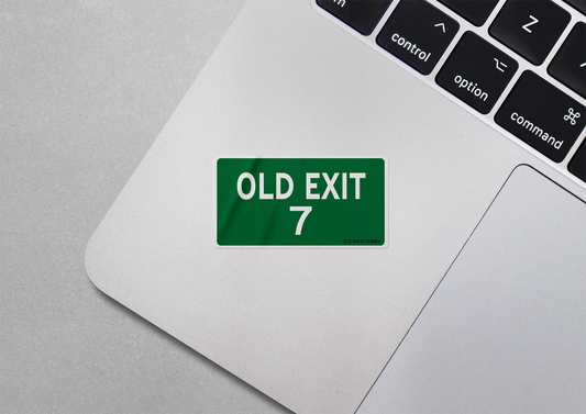 Old Exit 7 Highway Sign Vinyl Decal