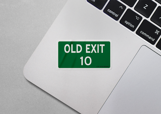 Old Exit 10 Highway Sign Vinyl Decal